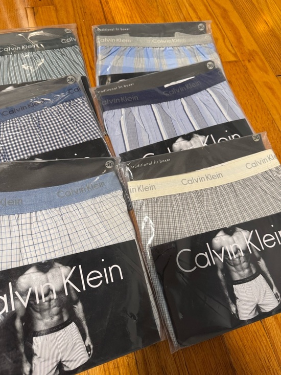Vtg Lot Of 6 Calvin Klein Traditional Fit Boxer Shorts Cotton Size 36 90's NOS - Picture 10 of 13